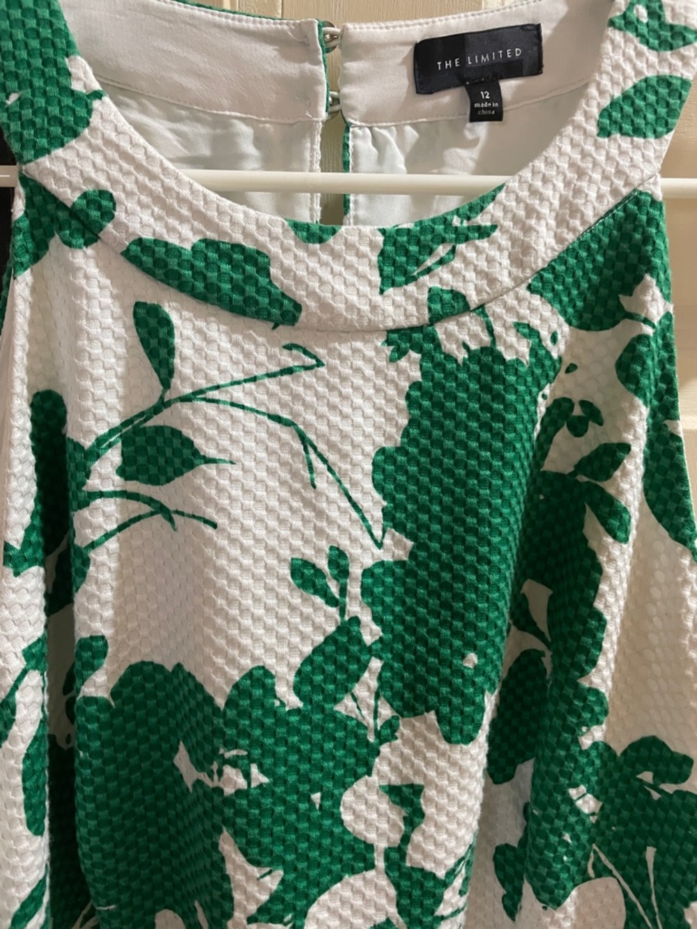 The Limited White Dress with Green Floral Print